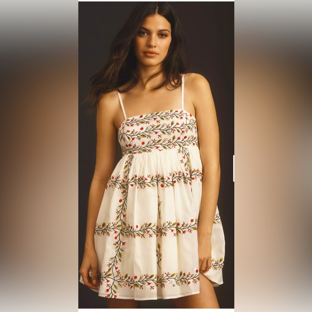 Samant Chauhan Floral Mini Dress $238 MSRP Size S Anthropologie SOLDOUT